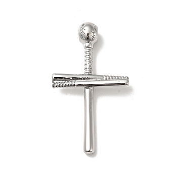 316 Surgical Stainless Steel Big Pendants, with 304 Stainless Steel Snap on Bails, Cross, Stainless Steel Color, 53x30x5~9mm, Hole: 4.5mm