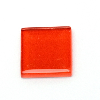 Transparent Glass Cabochons, Mosaic Tiles, for Home Decoration or DIY Crafts, Square, Red, 20x20x4mm, 223pcs/893g