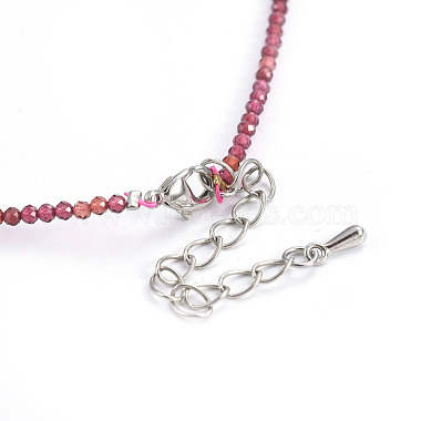 Grenat naturel colliers de perles(NJEW-F245-A10)-3