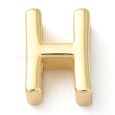 Real 18K Gold Plated Letter H Brass Slide Charms
