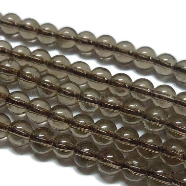 6mm Gray Round Smoky Quartz Beads