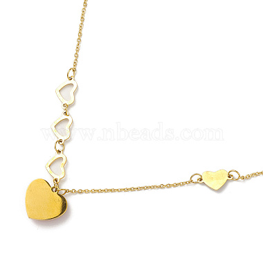 Rhinestone Heart Pendant Necklace(NJEW-M199-03G)-4