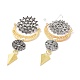 Alloy Moon Phase & Donut & Kite Dangle Earrings(EJEW-B015-04)-2