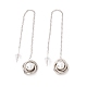 Long Chain with Plastic Pearl Dangle Stud Earrings(EJEW-A067-05P)-1