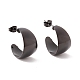 Ion Plating(IP) 304 Stainless Steel Chunky C-shape Stud Earrings(EJEW-P198-10EB)-1