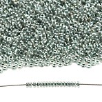 TOHO 11/0 Demi Round Beads, Japanese Seed Beads, (1070) Subtle Hunter Green Lined Crystal Luster, 11/0, 2.2x0.9mm, Hole: 0.8mm, about 1733pcs/10g(X-SEED-DR11-1070)