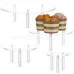 4-Tier Acrylic Cupcake Stand for Dessert Table, Cupcake Tower for Party Decoration, Clear, 249x310mm(AJEW-WH0596-209)