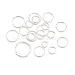 Iron Open Jump Rings, Round, Mixed Size, Silver Color Plated, 18~21 Gauge, 4~10x0.7~1mm(IFIN-MSMC007-1S)