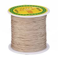 Braided Nylon Thread, Chinese Knotting Cord Beading Cord for Beading Jewelry Making, BurlyWood, 0.5mm, about 150yards/roll(NWIR-R006-0.5mm-062)