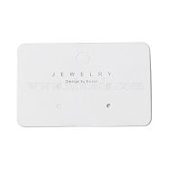 Rectangle Paper Stud Earring Display Cards, Holds up to 2 Pairs Earrings, White, 4.5x7x0.04cm, Hole: 7mm and 2mm(CDIS-C006-03)