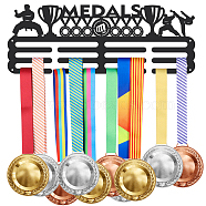 Taekwondo Theme Fashion Iron Medal Hanger Holder Display Wall Rack, with Screws, Trophy Pattern, 150x400mm(ODIS-WH0021-352)