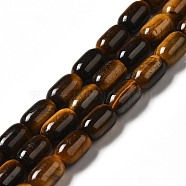 Natural Tiger Eye Beads Strands, Column, 9x6mm, Hole: 0.9~1.2mm, about 20~21pcs/strand, 7.09~7.48 inch(18~19cm)(G-G980-19)
