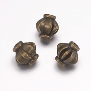 Tibetan Style Beads, Metal Alloy Beads, Lead Free & Nickel Free & Cadmium Free, Rondelle, Antique Bronze, Size: about 7.8mm in diameter, Hole: 1.5mm(MAB73-NF)