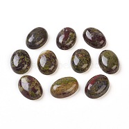 Natural Dragon Blood Stone Cabochons, Oval, 40x30x7~7.5mm(G-G769-04A)