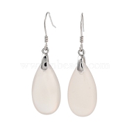 Natural Agate Dangle Earrings for Women, with Sterling Silver Pins, 37x11mm(EJEW-C083-04P)