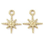 Ion Plating(IP) 304 Stainless Steel Charms, Star Charm, Real 18K Gold Plated, 12.5x10x1mm, Hole: 1.5mm(STAS-U032-14G)