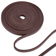 Flat Cowhide Leather Cord, for Jewelry Making, Coconut Brown, 10.5x4mm(WL-GF0001-10D-03)