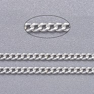 Brass Twisted Chains, Curb Chains, Diamond Cut, Soldered, Faceted, Cadmium Free & Lead Free, Silver Color Plated, 2x1.5x0.45mm(X-CHC-S108-S)
