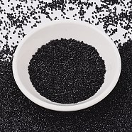 MIYUKI Delica Beads, Cylinder, Japanese Seed Beads, 11/0, (DB0010) Opaque Black, 1.3x1.6mm, Hole: 0.8mm, about 20000pcs/bag, 100g/bag(SEED-J020-DB0010)