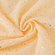Star Pattern Nylon Mesh Fabric, for Dress Costumes Decoration, Navajo White, 160~168x0.02cm, 3m/pc(DIY-WH0569-01B)