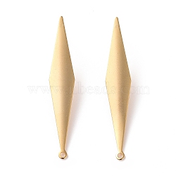201 Stainless Steel Stud Earring Findings, with Horizontal Loop and 316 Stainless Steel Pin, Rhombus, Real 24K Gold Plated, 46x8mm, Hole: 1.4mm, Pin: 0.7mm(X-STAS-K241-27G)