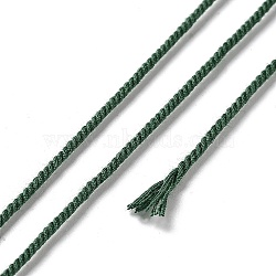 Polyester Twisted Cord, Round, for DIY Jewelry Making, Dark Green, 1.2mm, about 38.28 Yards(35m)/Roll(OCOR-G015-01B-39)