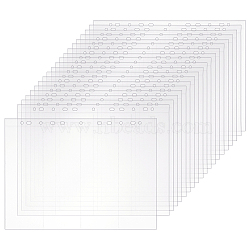 10Pcs A4 Size PP Plastic Binder Inner Pages for Card Holder, Rectangle, Clear, 310x230x0.3mm, Hole: 6x10mm and 6mm, Inner Diameter: 210x75mm(DIY-WH0496-26A)