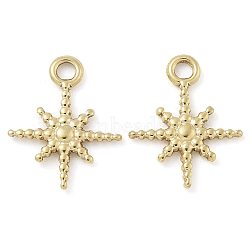 Ion Plating(IP) 304 Stainless Steel Charms, Star Charm, Real 18K Gold Plated, 12.5x10x1mm, Hole: 1.5mm(STAS-U032-14G)