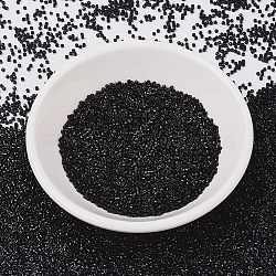 MIYUKI Delica Beads, Cylinder, Japanese Seed Beads, 11/0, (DB0010) Opaque Black, 1.3x1.6mm, Hole: 0.8mm, about 20000pcs/bag, 100g/bag(SEED-J020-DB0010)