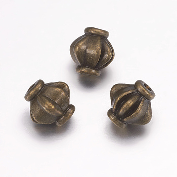 Tibetan Style Beads, Metal Alloy Beads, Lead Free & Nickel Free & Cadmium Free, Rondelle, Antique Bronze, Size: about 7.8mm in diameter, Hole: 1.5mm