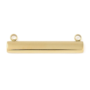 Ion Plating(IP) 304 Stainless Steel Pendants, Rectangle Charms, Real 18K Gold Plated, 30.5x8x2mm, Hole: 1.8mm