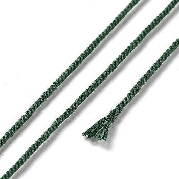 Polyester Twisted Cord, Round, for DIY Jewelry Making, Dark Green, 1.2mm, about 38.28 Yards(35m)/Roll