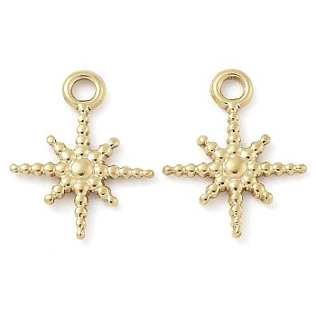 Ion Plating(IP) 304 Stainless Steel Charms, Star Charm, Real 18K Gold Plated, 12.5x10x1mm, Hole: 1.5mm