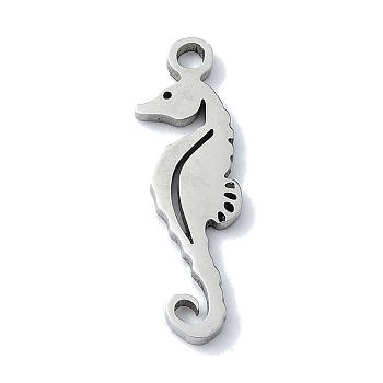 304 Stainless Steel Pendants, Laser Cut, Sea Horse Charms, Stainless Steel Color, 17.5x6x1mm, Hole: 1.2mm