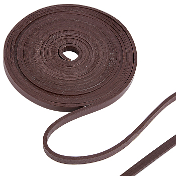 Flat Cowhide Leather Cord, for Jewelry Making, Coconut Brown, 10.5x4mm