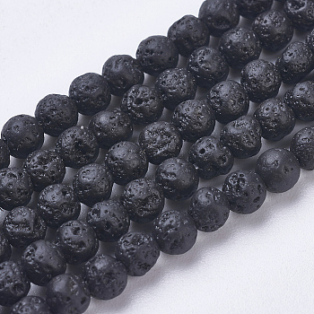 Natural Lava Rock Beads Strands, Dyed, Round, 4.5~5mm, Hole: 1mm, about 88pcs/strand, 15.3 inch(39cm)