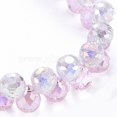 Sparkling Faceted Teardrop Glass Beads Slider Bracelets for Teen Girl Women(BJEW-T016-07A)-2