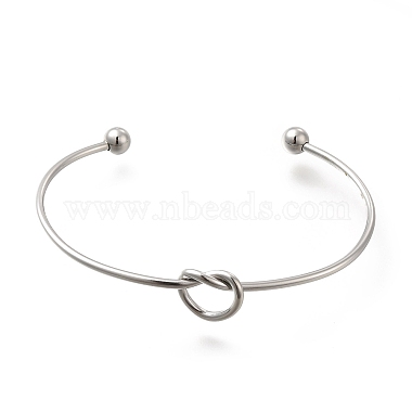 304 Stainless Steel Knot Cuff Bangles for Women(BJEW-M233-04P)-2