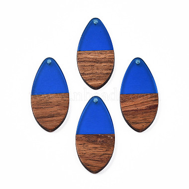 Transparent Resin & Walnut Wood Pendants(X-RESI-N025-032-C03)-2