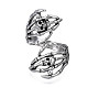 Gothic Punk Skull Hand Alloy Open Cuff Ring for Men Women(RJEW-T009-57AS)-1