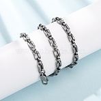 Unisex 304 Stainless Steel Necklaces, Chain Necklaces, Link Chains, Rectangle, Antique Silver, 20.47 inch(52cm)(NJEW-C115-07AS)