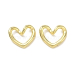 Brass Linking Rings, Heart, Rack Plating, Long-Lasting Plated, Cadmium Free & Lead Free, Golden, 16.5x19x5.5mm, Inner Diameter: 6.5x14mm(KK-CBAD9DF-11G)