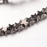Electroplate Non-magnetic Synthetic Hematite Bead Strands, Star, Antique Bronze Plated, 4x4x2~3mm, Hole: 1mm, about 117pcs/strand, 15.7 inch(G-F300-24A-06)