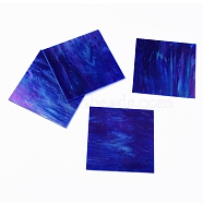 Variety Glass Sheets, Large Cathedral Glass Mosaic Tiles, for Crafts, Blue, 105~110x105~110x2.5mm(GLAA-G072-01B)