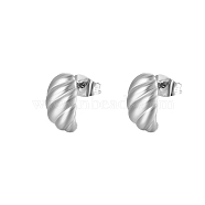 Stainless Steel Horn Shape Stud Earrings for Women(YZ0007-2)