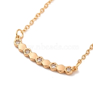 Brass Pave Clear Cubic Zirconia Cable Chain Hexagon Pendant Necklaces for Women, Light Gold, 17.91 inch(455mm), Pendant: 7x31mm(NJEW-U006-02A-KCG)