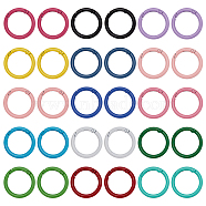 30Pcs 15 Colors Zinc Alloy Spring Gate Rings, Round Ring, Mixed Color, 33x4mm, 6 Gauge, Inner Diameter: 25mm, 2pcs/color(FIND-FH0005-87B)