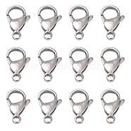 316 Surgical Stainless Steel Lobster Claw Clasps, Parrot Trigger Clasps, Stainless Steel Color, 19x11x5mm, Hole: 2mm(STAS-M262-03-19mm)