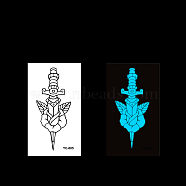 Luminous Sword Pattern Removable Temporary Water Proof Tattoos Paper Stickers, Glow in the Dark, 10.5x6cm(LUMI-PW0004-056B)