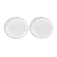 Glass Cabochons, Flat Back, Faceted, Flat Round, Clear, 45x4.5mm(GLAA-D016-10B)